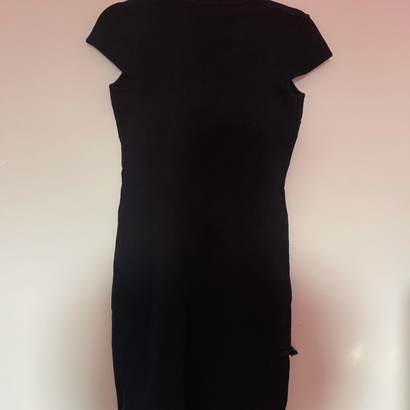 Wool black dress in Chinese style - Picture 5 of 5